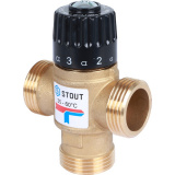 Термостатический смеситель Stout 1" нар.р. kv 1,6, 35-60°С