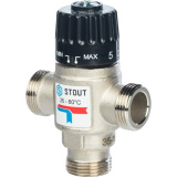 Термостатический смеситель Stout 3/4" нар.р. kv 1,6