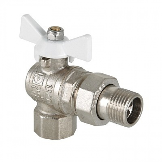 Кран шаровый Valtec Base угловой со сгоном вн.-нар. 3/4" белая рукоятка - 1
