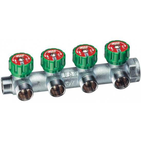 Коллектор регулирующий 3/4" FAR 4 х 1/2" М24х19 - 1