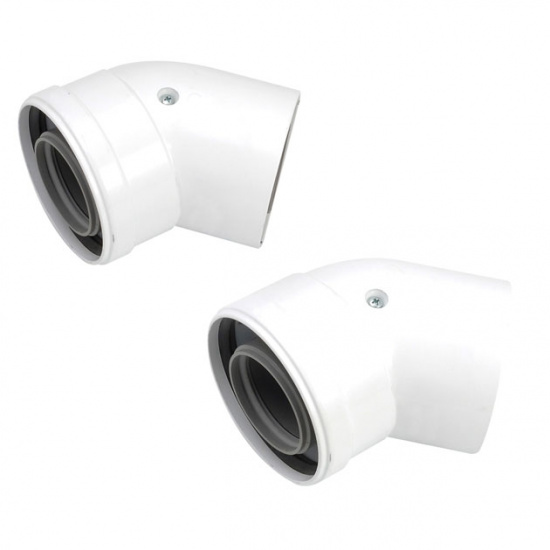 Коаксиальный угол 80/125 мм PP 45° 2шт. - 1