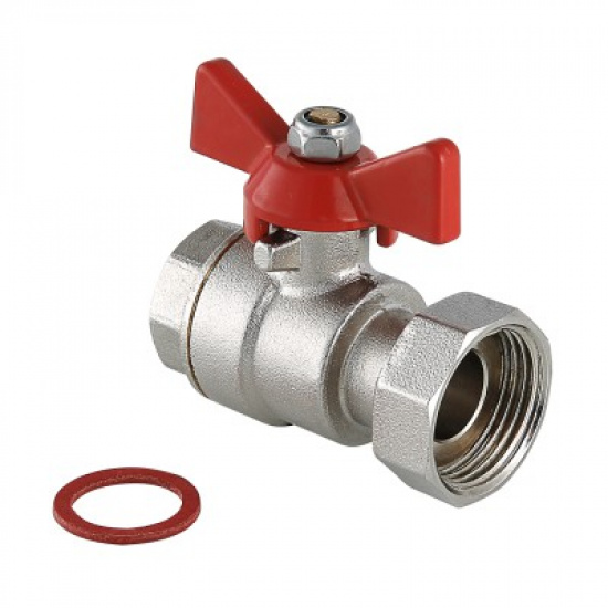 Кран шаровый Valtec Base с накидной гайкой 1/2" x 3/4" вн.-вн. - 1