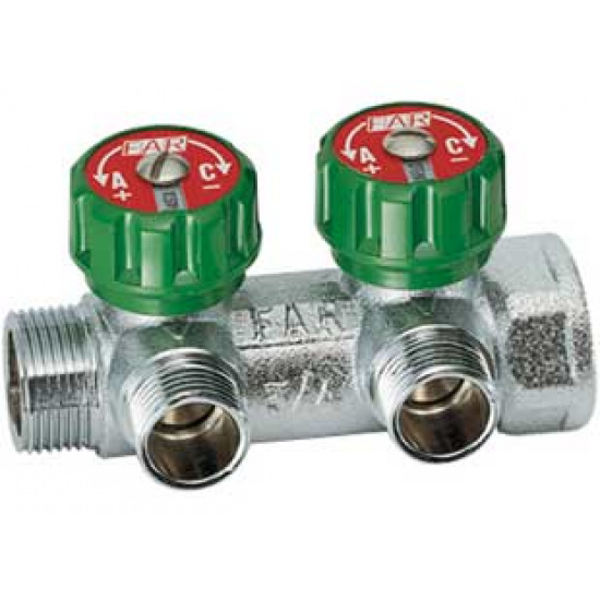 Коллектор регулирующий 3/4" FAR 2 х 1/2" - 1